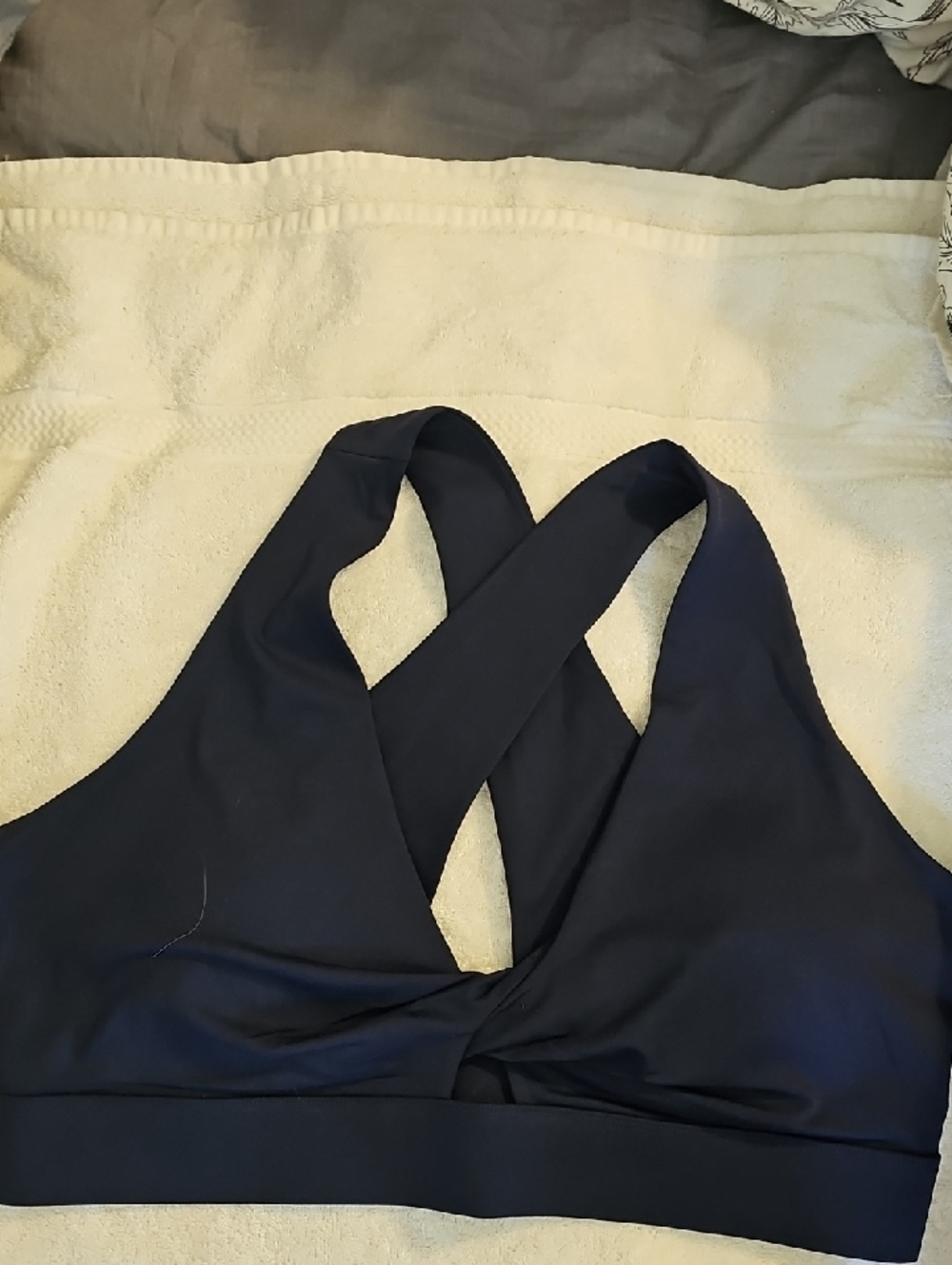 Fabletics Navy Blue Crisscross Sports Bra